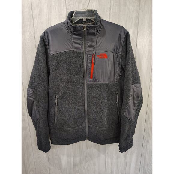 The North Face Gordon Anza Sweater Full Zip Fleece Jacket Orange Gray M - Picture 1 of 4